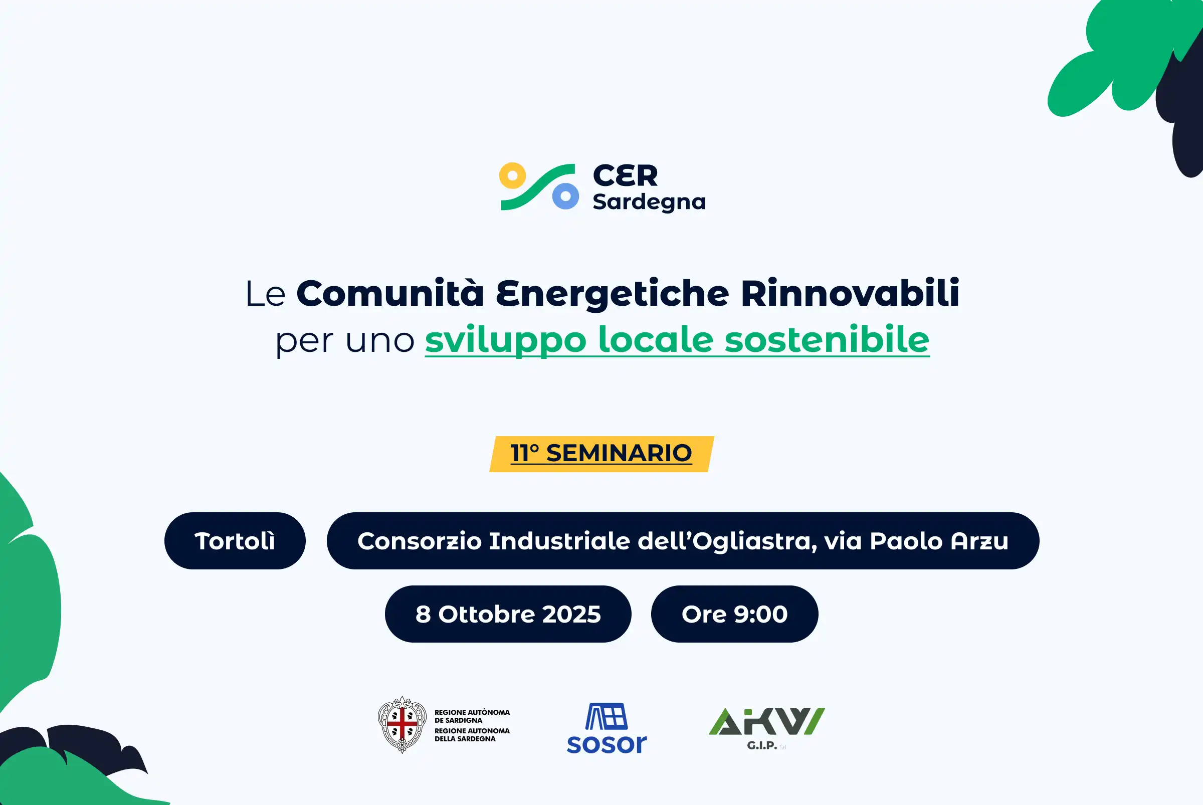 Ogliastra, l’8 ottobre a Tortolì si parla di Comunità Energetiche Rinnovabili